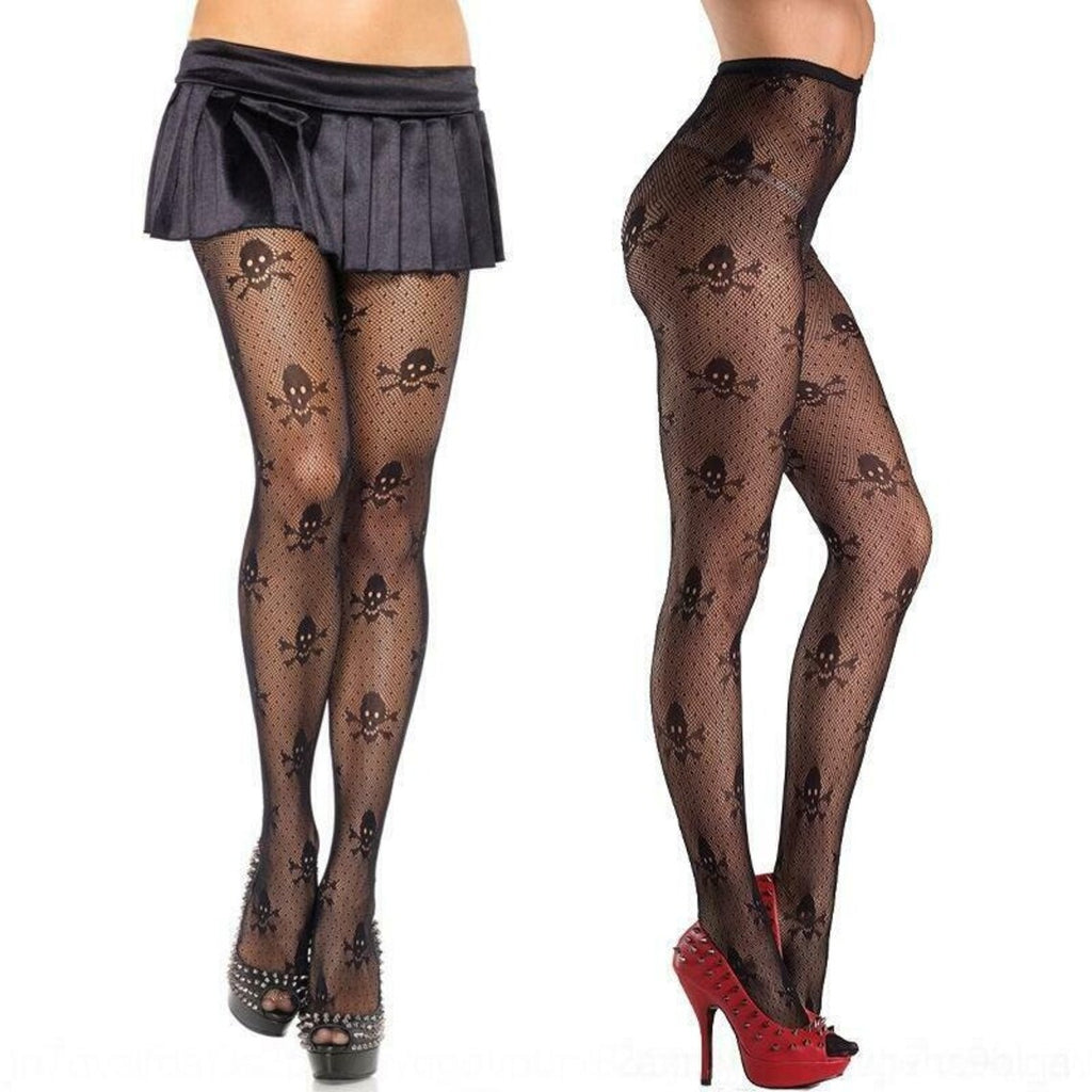 Kiki & Chloe Skull Fishnet Tights