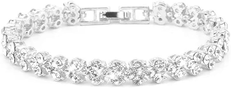 Silver Plated Rhinestone Tennis Bracelet