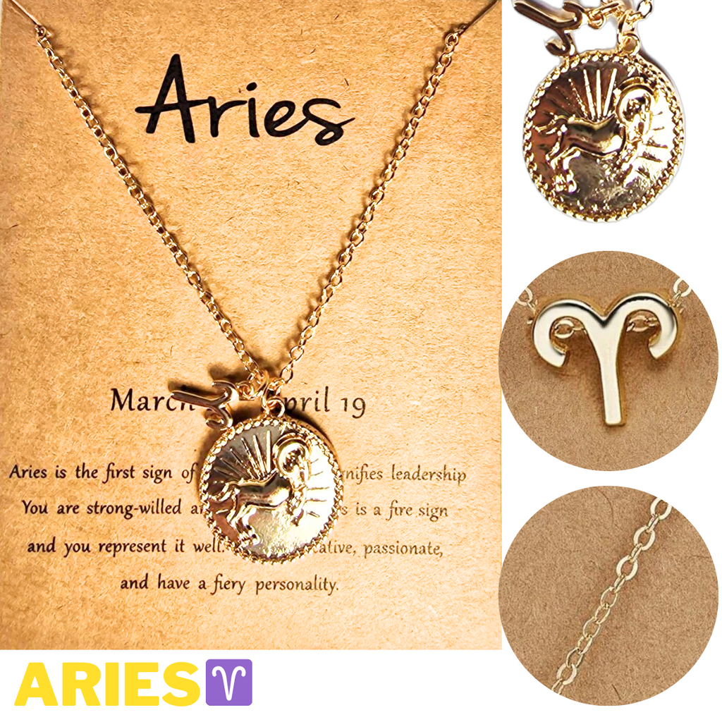 Zodiac Art Coin Constellation Necklace