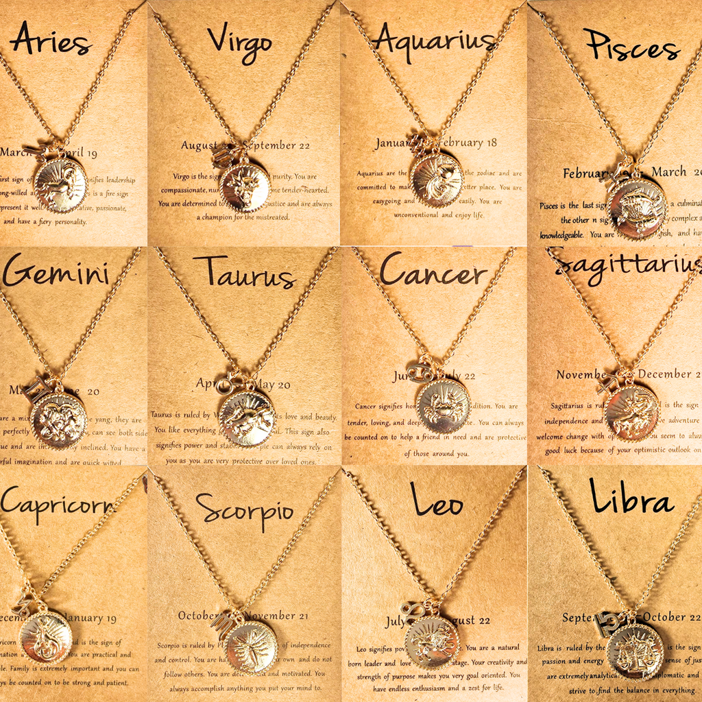 Zodiac Art Coin Constellation Necklace