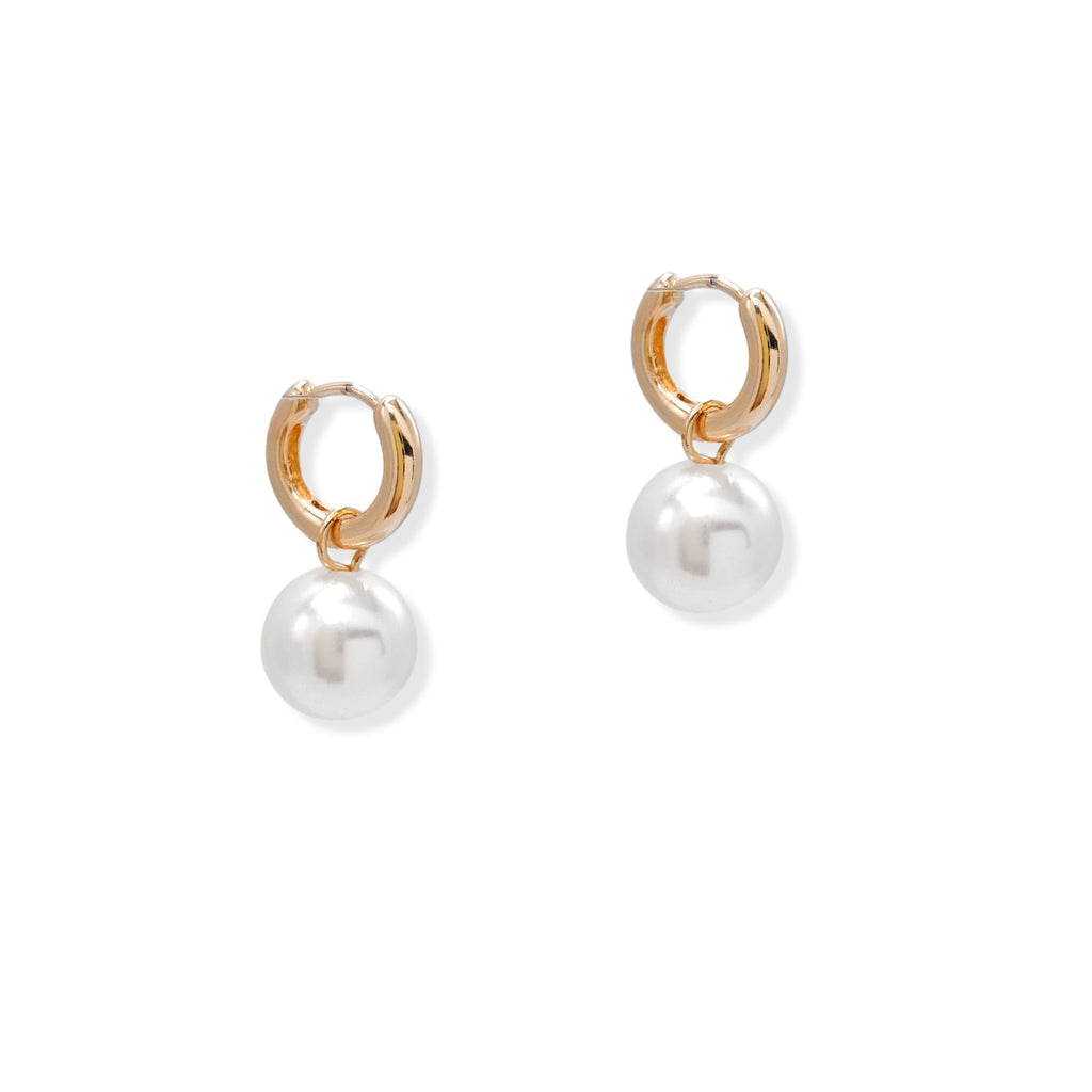 Faux Pearl Drop Earring Cuff in Gold or Silver Plated