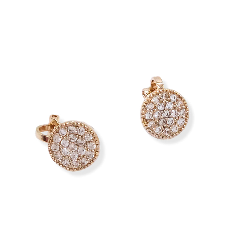 Round & Flat Diamante Clip-On Earrings