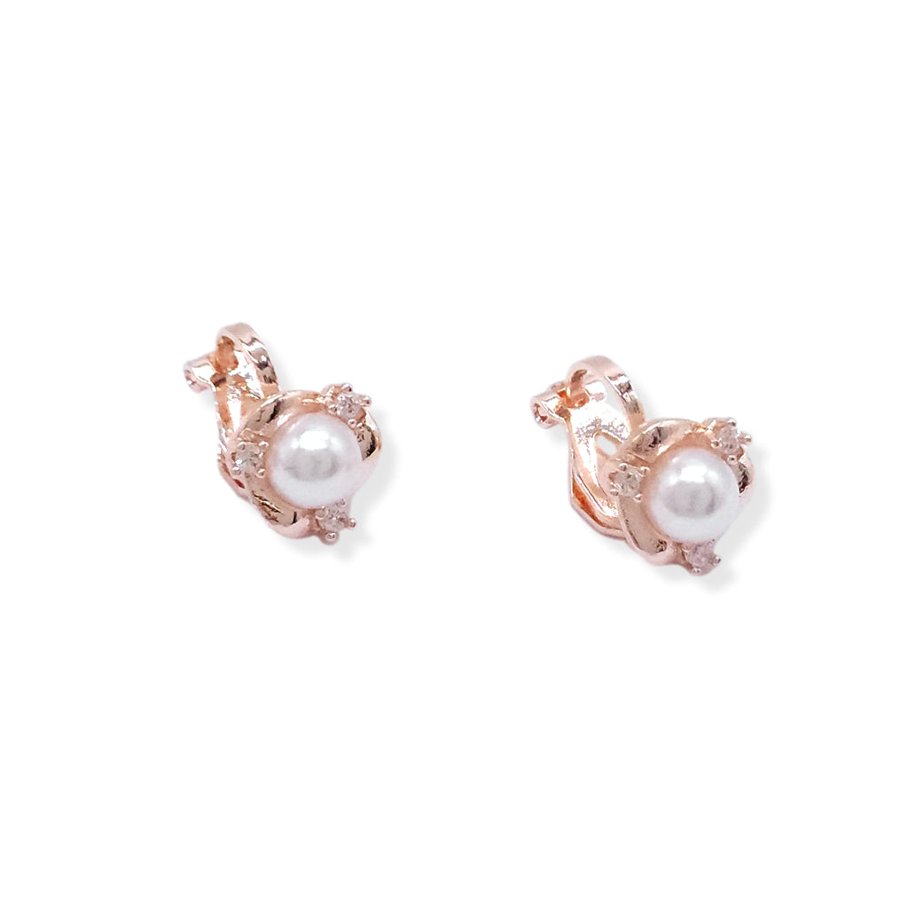 White Pearl Diamante Cluster Clip-On Earrings