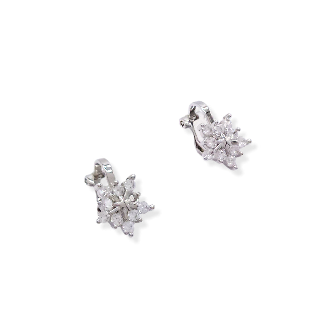 Star Diamante Cluster Clip On Earrings