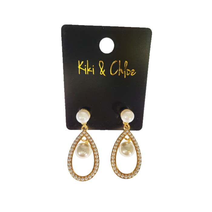 Kiki & Chloe Crystal Pearl Drop Earrings