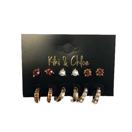 Kiki & Chloe 6pk Stud and Hoop Earrings