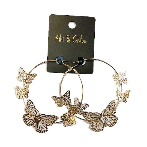 Kiki & Chloe Butterfly Hoop Earrings