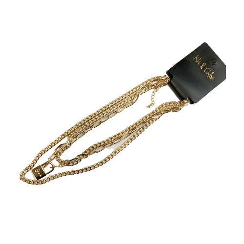 Kiki & Chloe Multi Chain Padlock Necklace