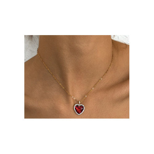Kiki & Chloe Red Crystal Heart Pendant Necklace