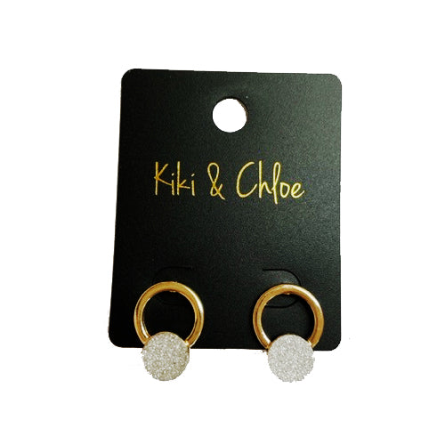 Kiki & Chloe Round Glitter Earrings