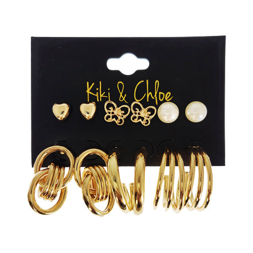 Kiki & Chloe 6pk Stud and Hoop Earrings