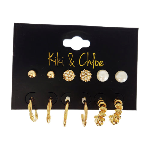 Kiki & Chloe 6pk Stud and Hoop Earrings