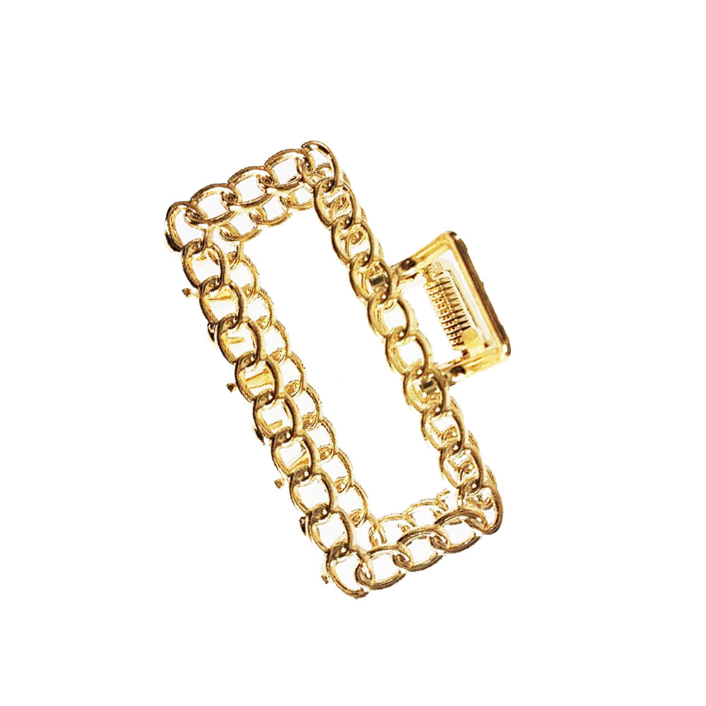 Gold Rectangle Cut Out 6.5cm Hair Claw