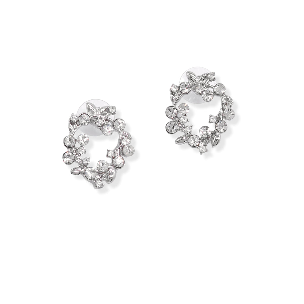 Kiki & Chloe Silver Diamante Wreath Stud Earrings