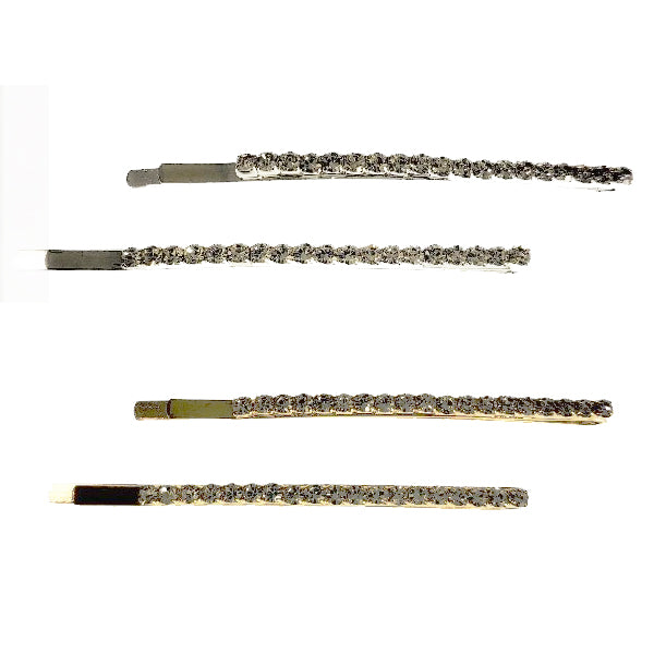 Single Row Diamante Hair Slides