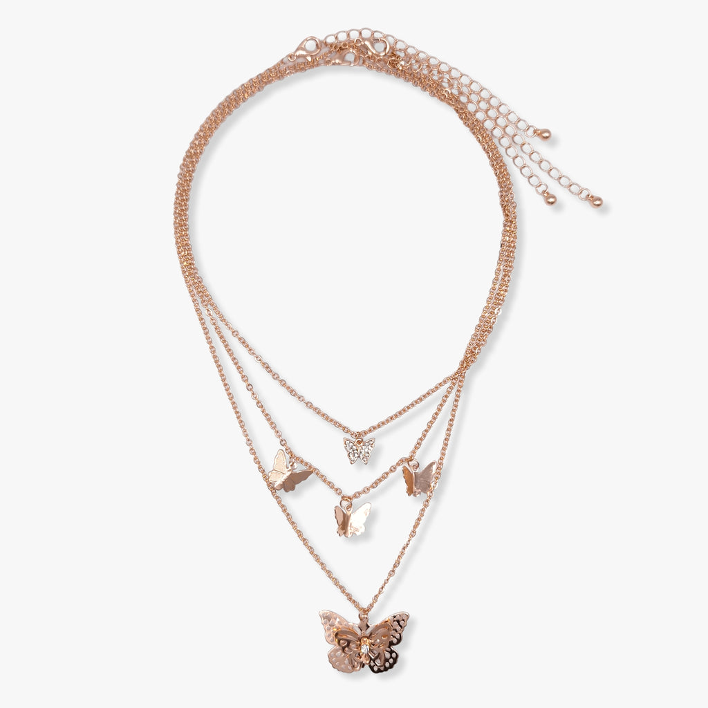 Kiki & Chloe Gold Multi Chain Butterfly Necklace