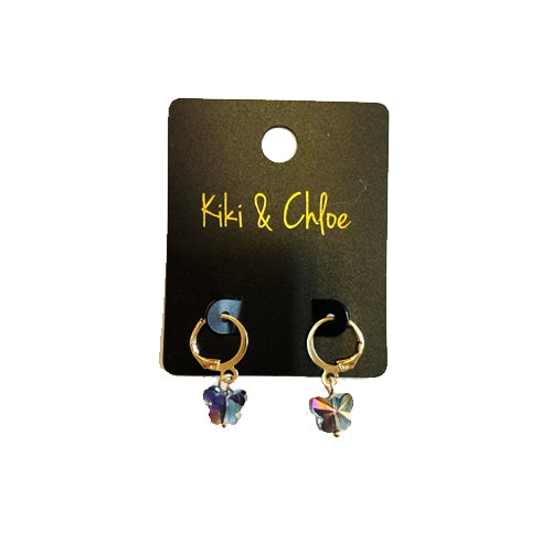 Kiki & Chloe Crystal Butterfly Hoop Earrings