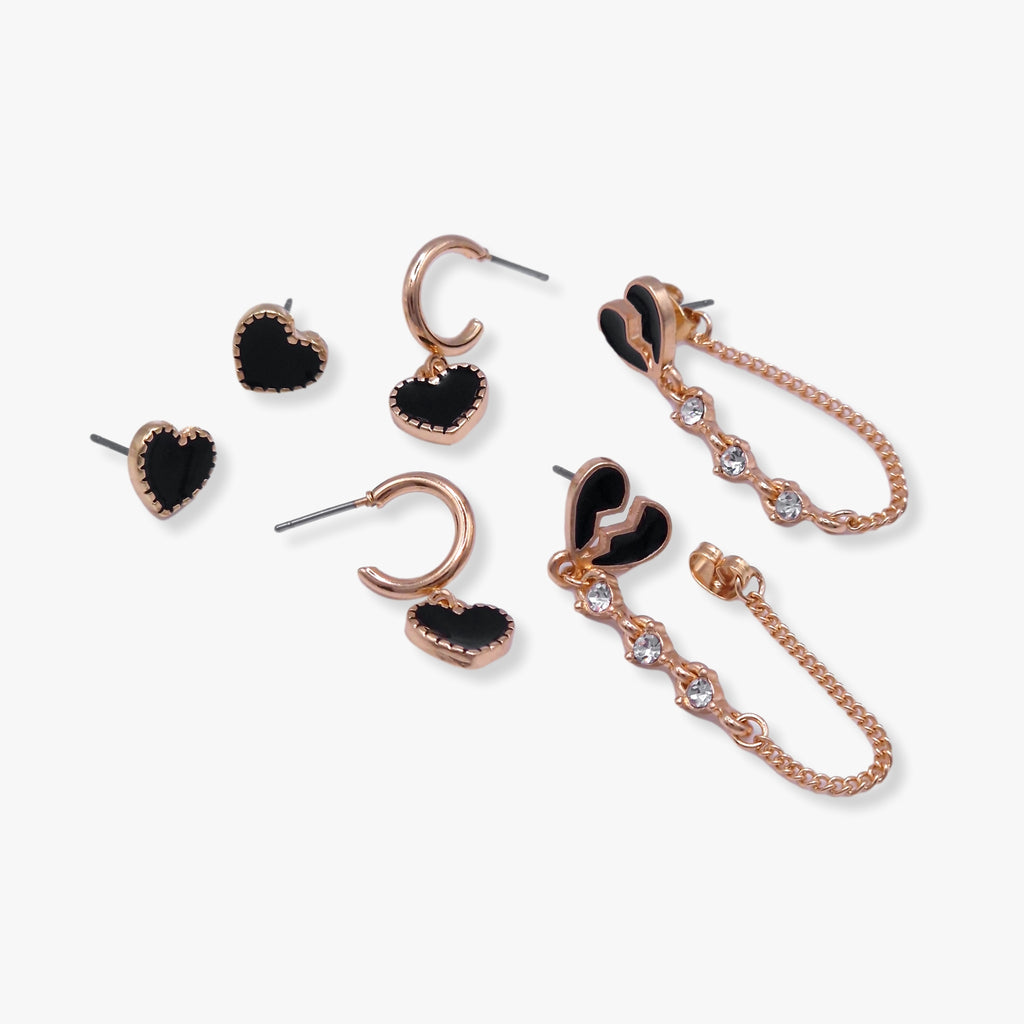 Kiki & Chloe 3pk Heart Earrings