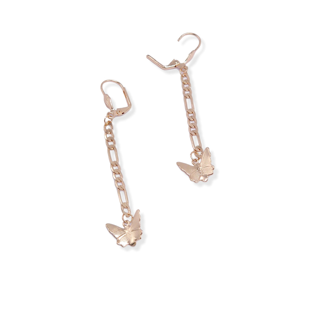 Kiki & Chloe Gold Butterfly Chain Lever Back Earrings