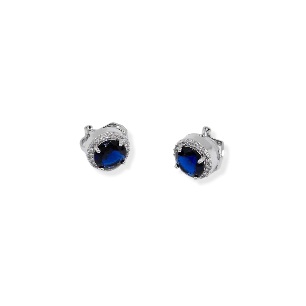 Kiki & Chloe Blue Silver Diamante Clip-on Earrings