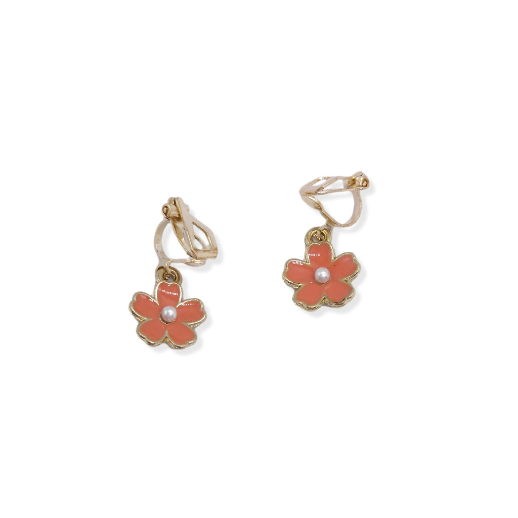 Kiki & Chloe Gold Coral Flower Clip-on Earrings