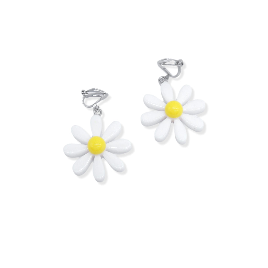 Kiki & Chloe Silver Daisy Flower Clip-on Earrings