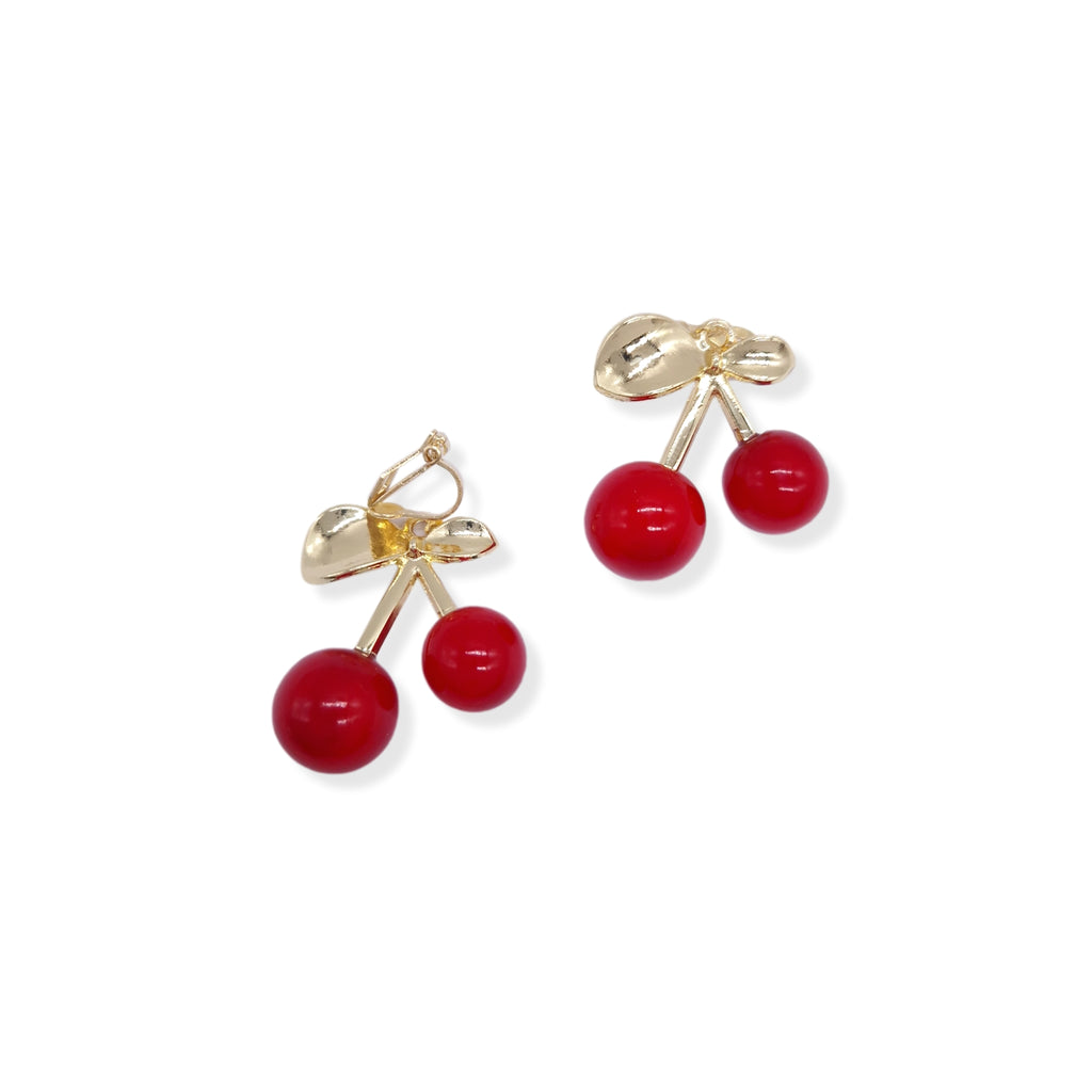 Kiki & Chloe Gold Cherry Clip-on Earrings
