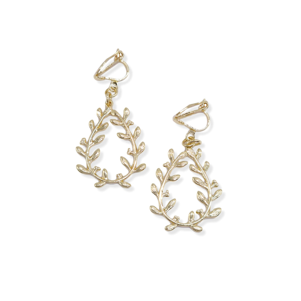 Kiki & Chloe Gold Leaves Laurel Clip-on Earrings