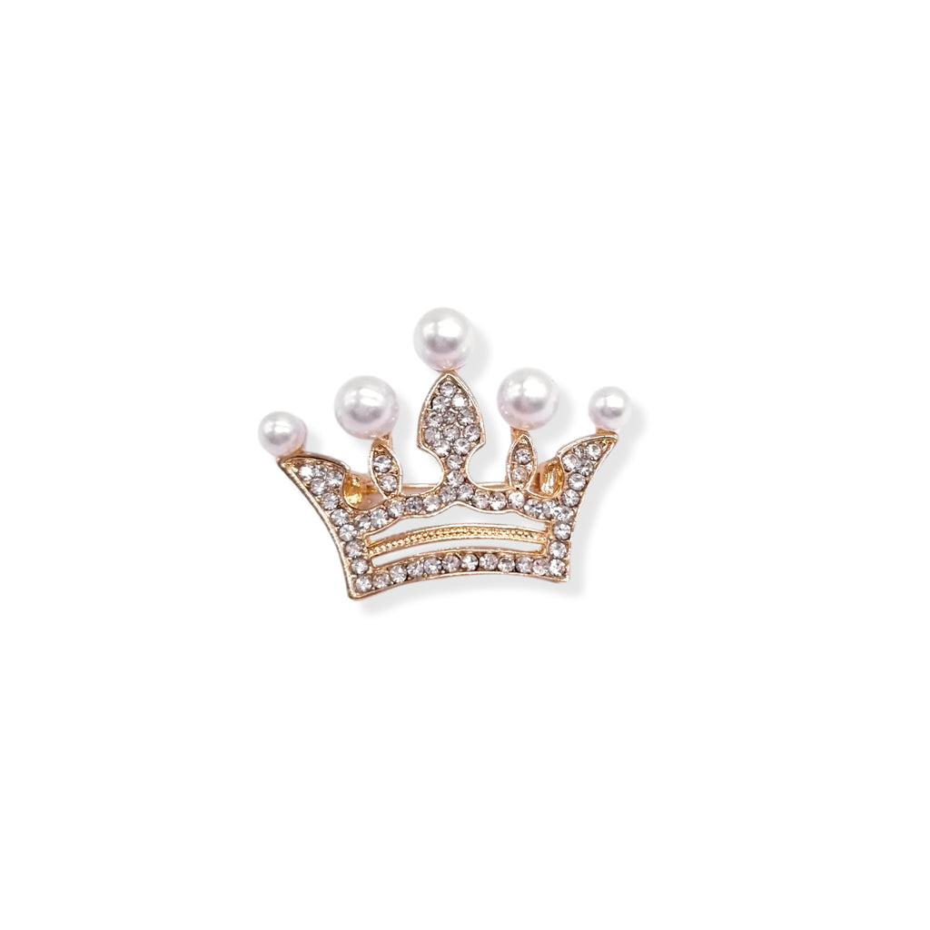 Kiki & Chloe Gold Diamante Royal Crown Brooch