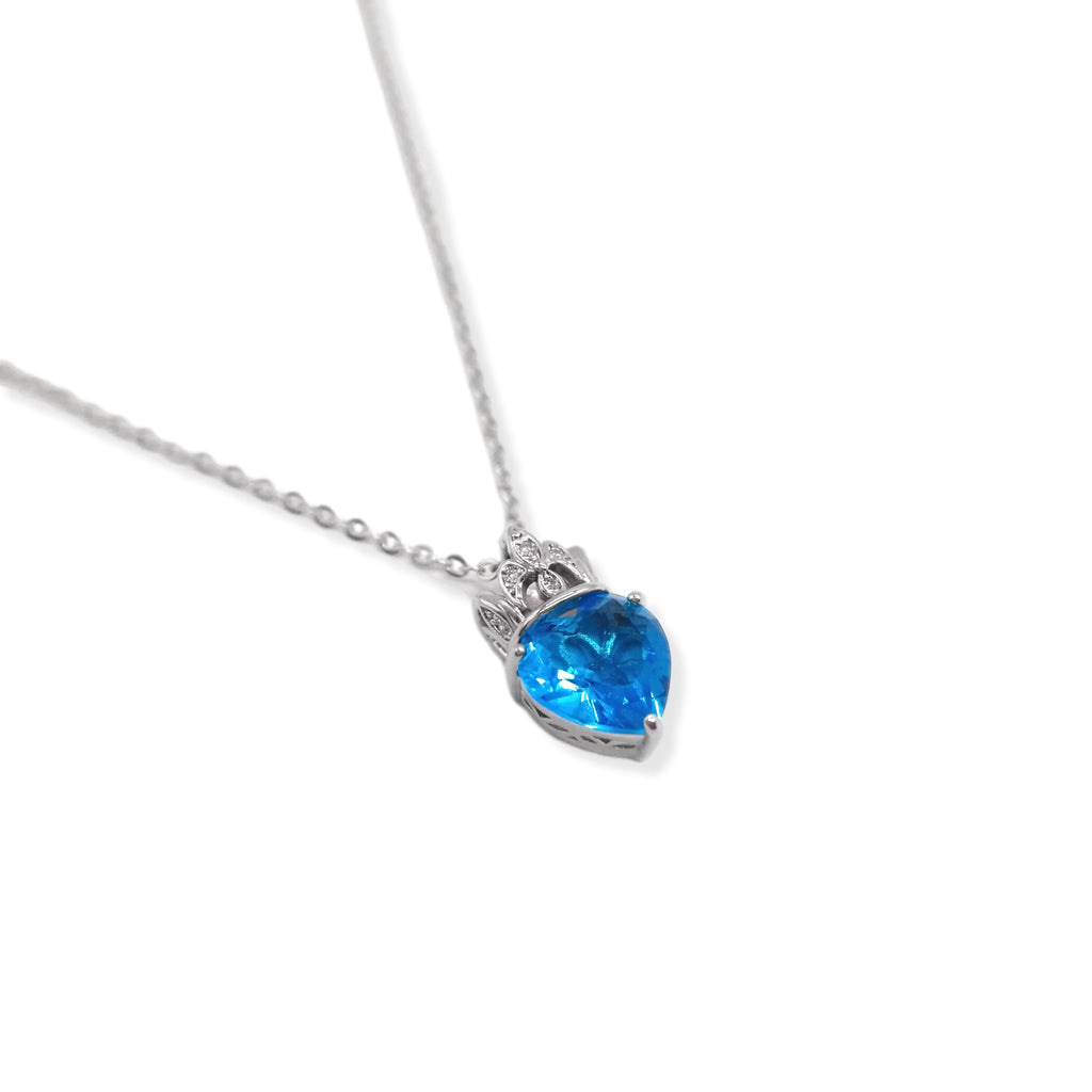 Kiki & Chloe Sky Blue Silver Crown Pendant