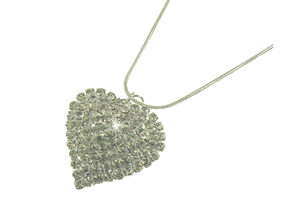 Large Diamante Heart Necklace