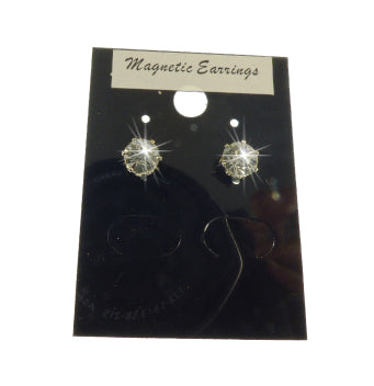 6mm Round Crystal Magnetic Earrings