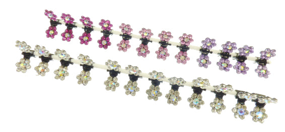 Mini Crystal Flower Clamps
