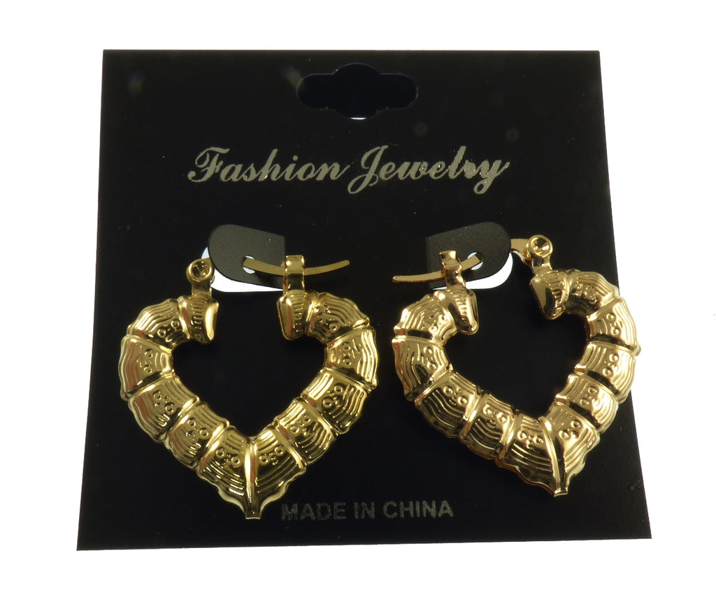 3cm Heart Bamboo Earrings