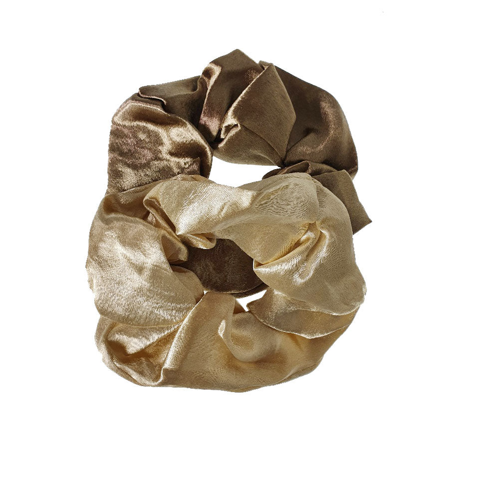 2 On A Card Large Gold Satin Scrunchie