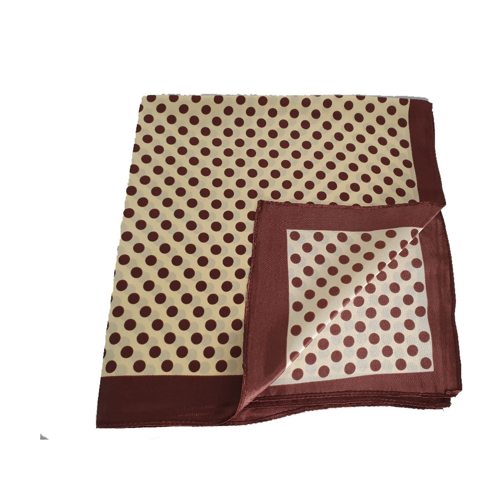 Spotted Brown Satin Scarf 60cmx60cm