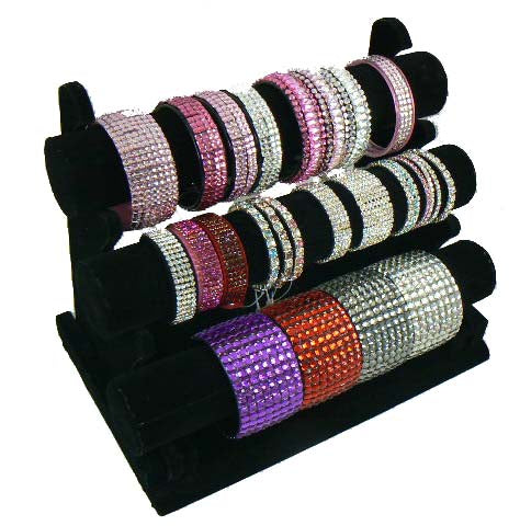 3 Tier Velvet Bangle Display Stand