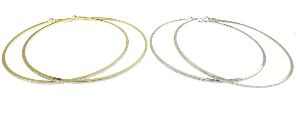 Glitter Hoop Earrings 10cm 