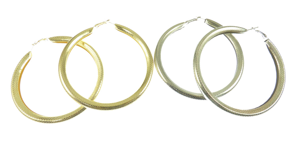 9cm Patterned Tube Hoop Earrings