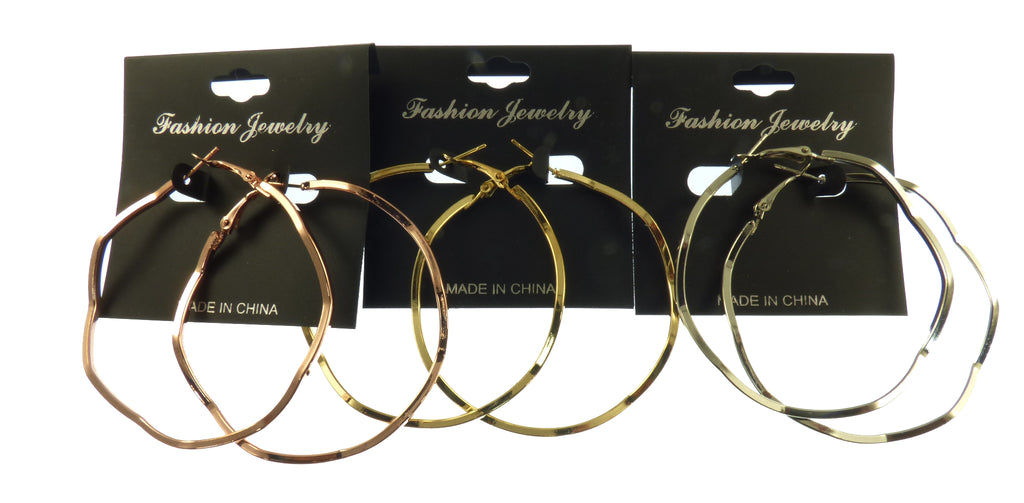 6cm Wavy Hoop Earrings